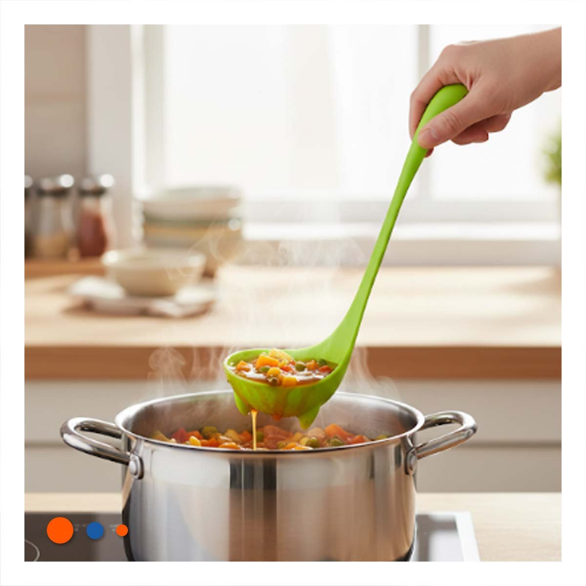 PACK4 UTENSILIO OVALADO DINO VERDE CLARO 9X25CM FACIL DE USAR EN COCINA HOGAR - 5