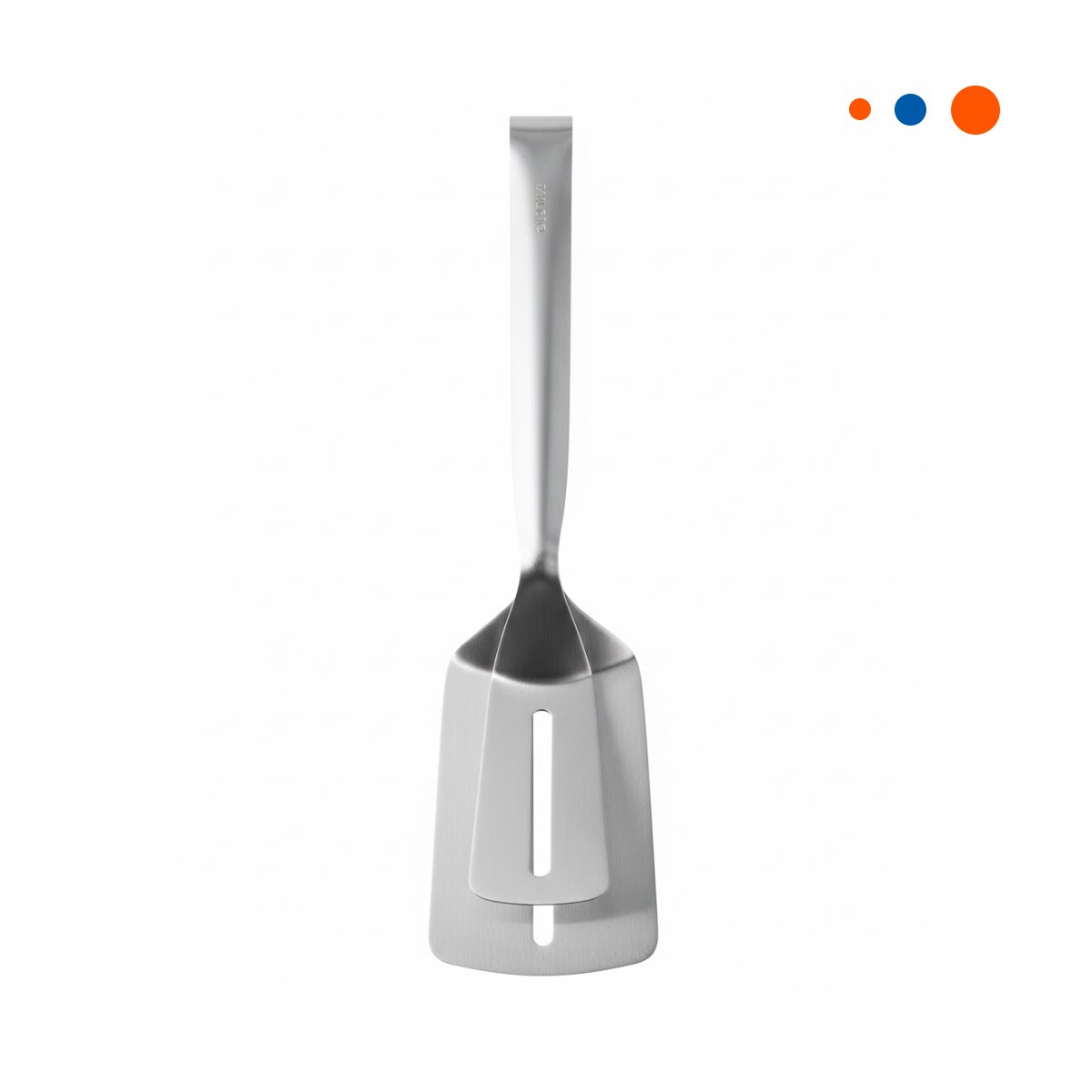 PACK4 ESPATULA DE ACERO PLATEADA DOBLE PARA PREPARAR RECETAS DULCES Y SALADAS YPAPEL REGALO - 3