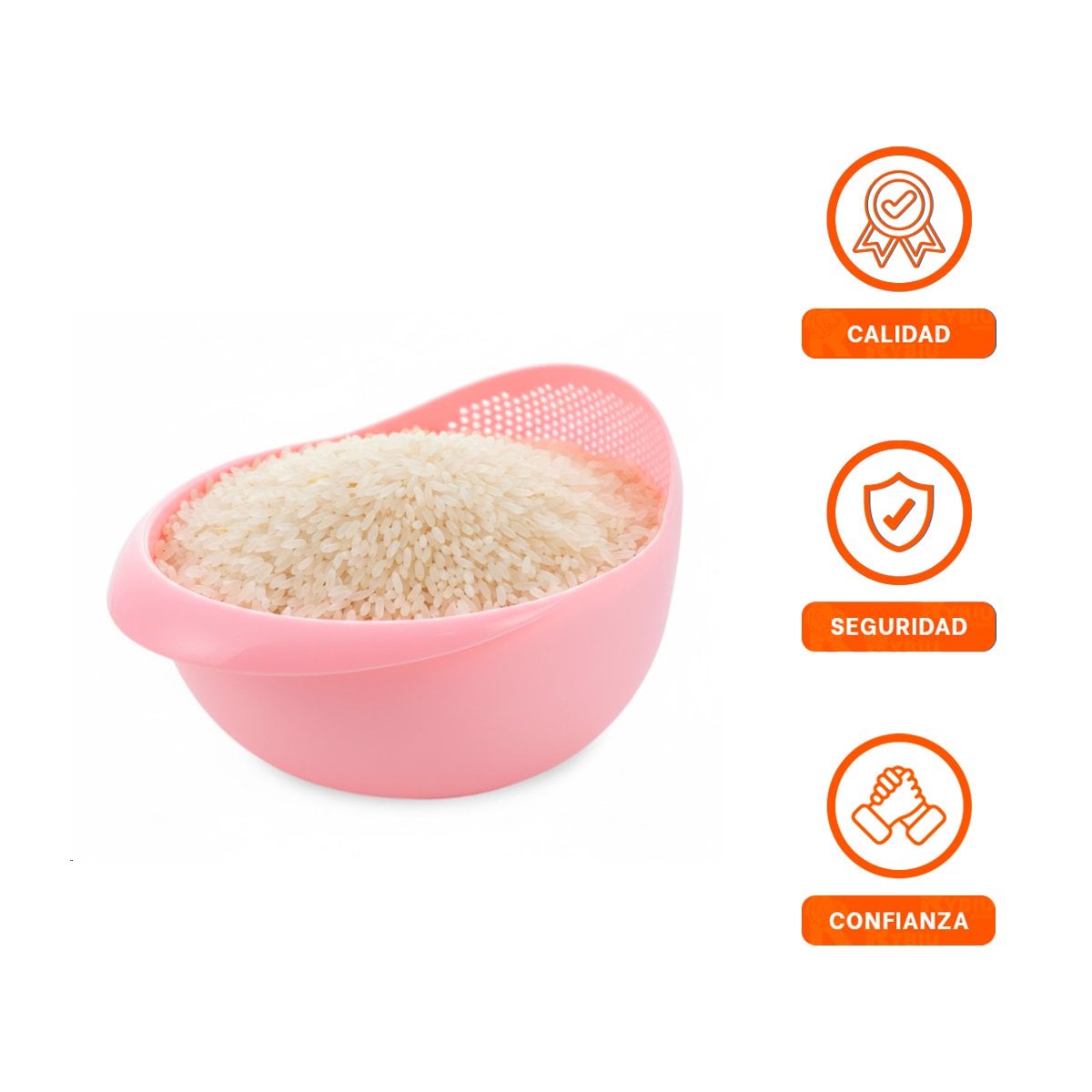 BANDEJA ESCURRIDORA DE ARROZ ROSADO 22,5X11CM PARA COCINA CASA LED YPAPEL REGALO - 5