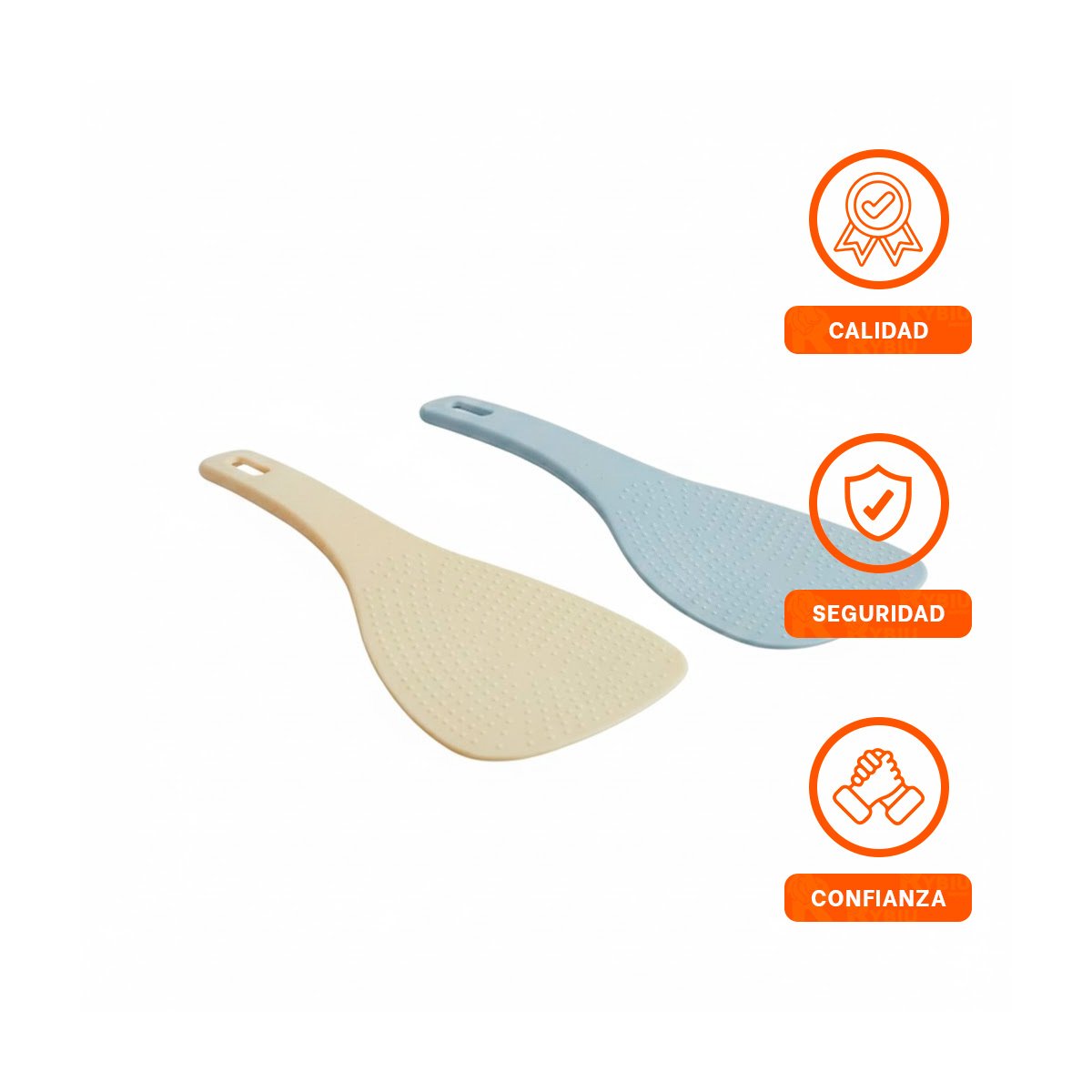 COMBO 2 UTENSILIOS PARA ARROZ CELESTE Y BEIGE COCINA HOGAR FACIL LIMPIEZA YLIGAS REGALO - 5