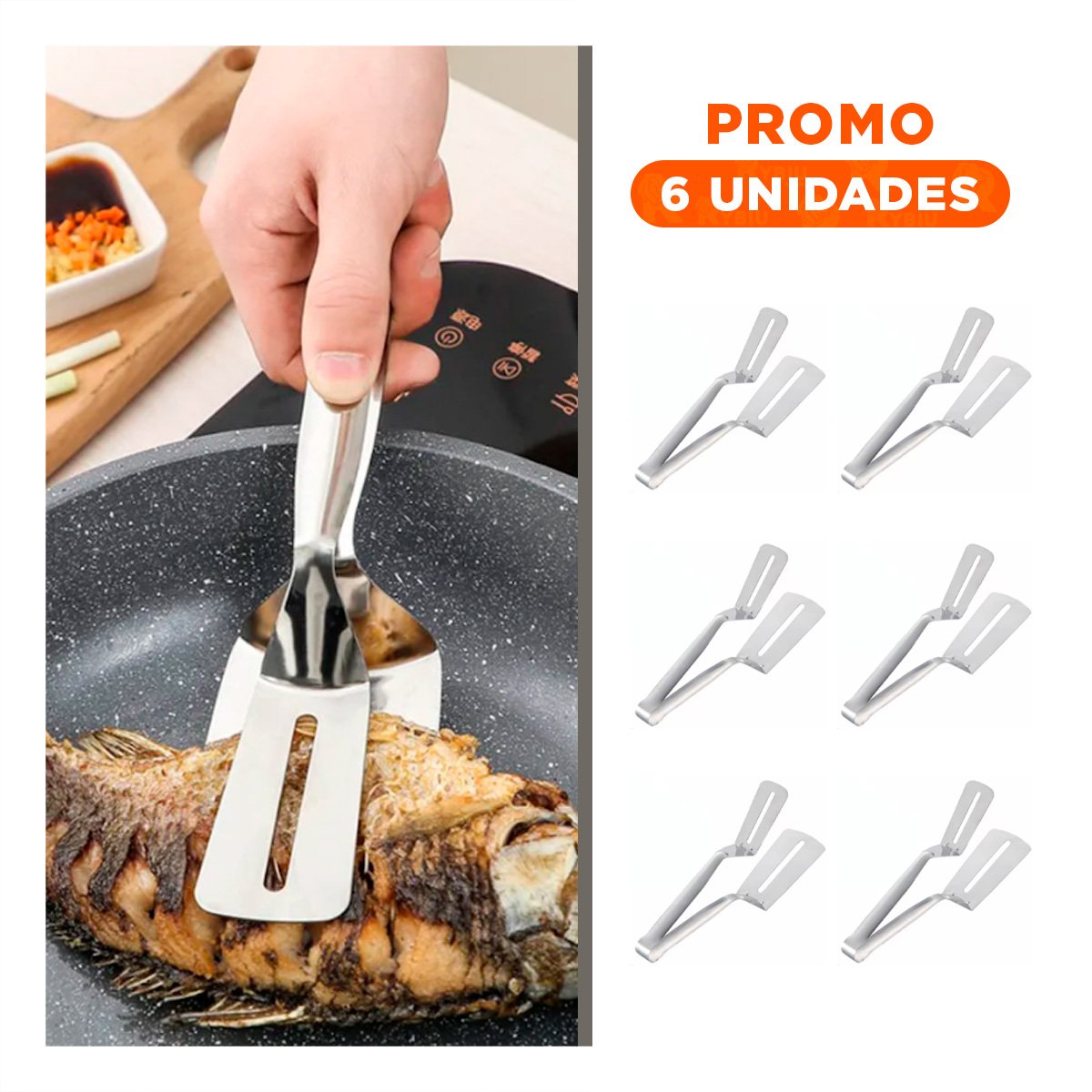 PACK6 PALETA DE COCINA PLATEADA DOBLE PARA REVOLVER Y SERVIR POSTRES FACILES YREGALO STICKER - 1