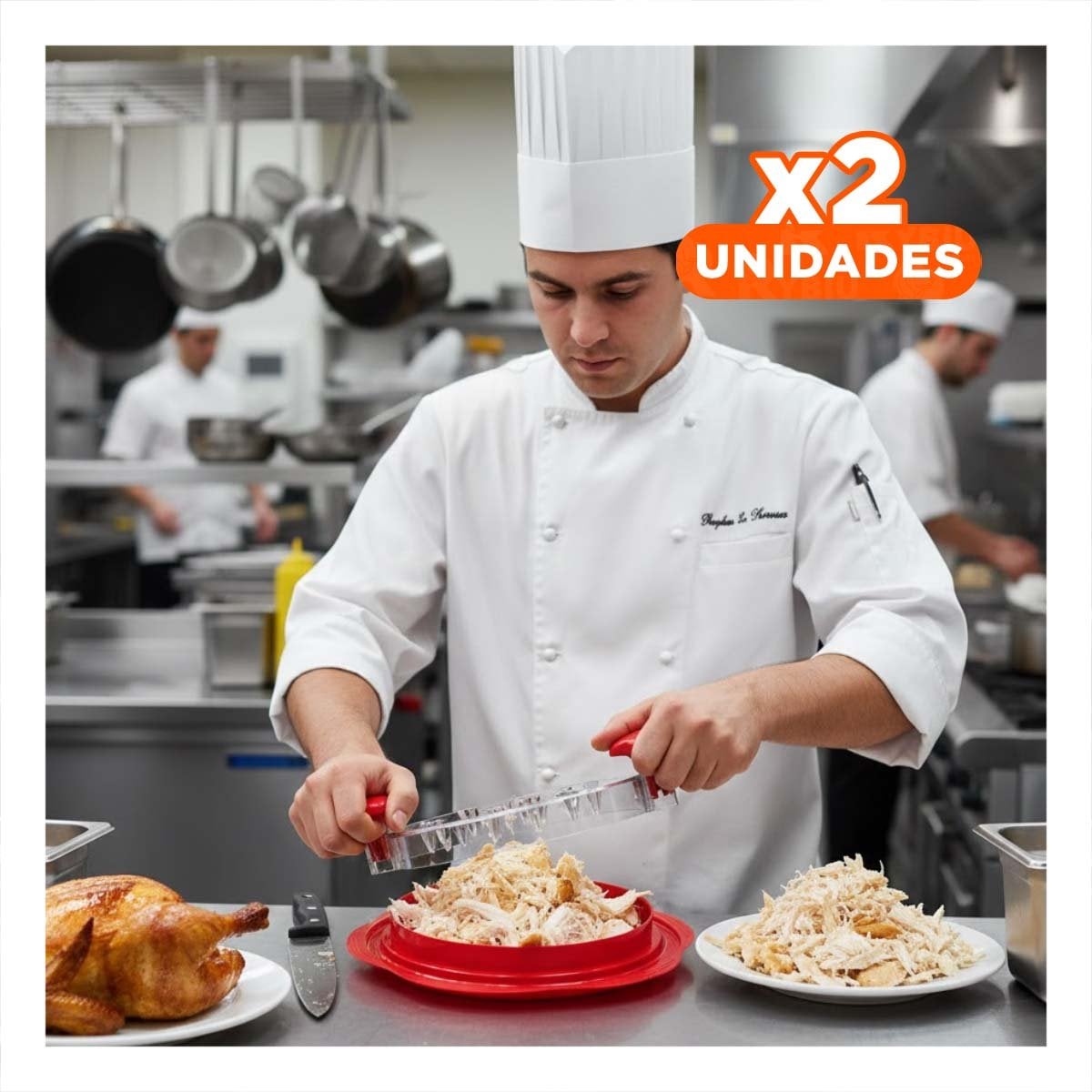 PACK2 PRENSADOR GIRATORIO RESISTENTE PARA CARNE DE POLLO EN HOGAR - 1