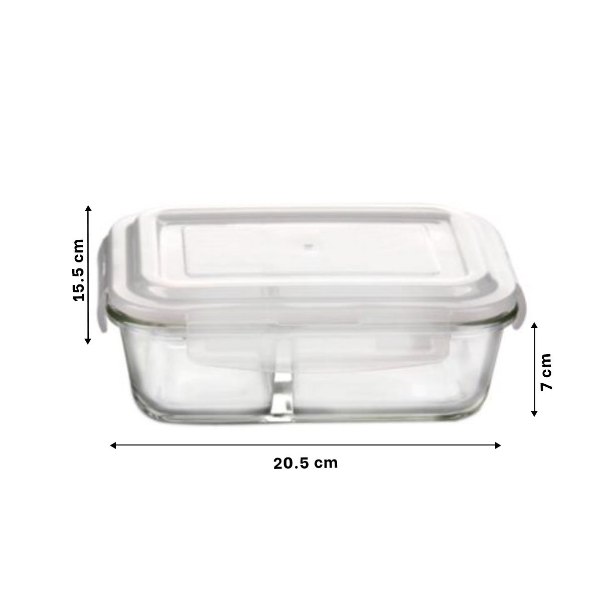 PACK2 CONTENEDOR DE VIDRIO TRANSPARENTE 1040ML CON TRES COMPARTIMENTOS YREGALO STICKER - 4