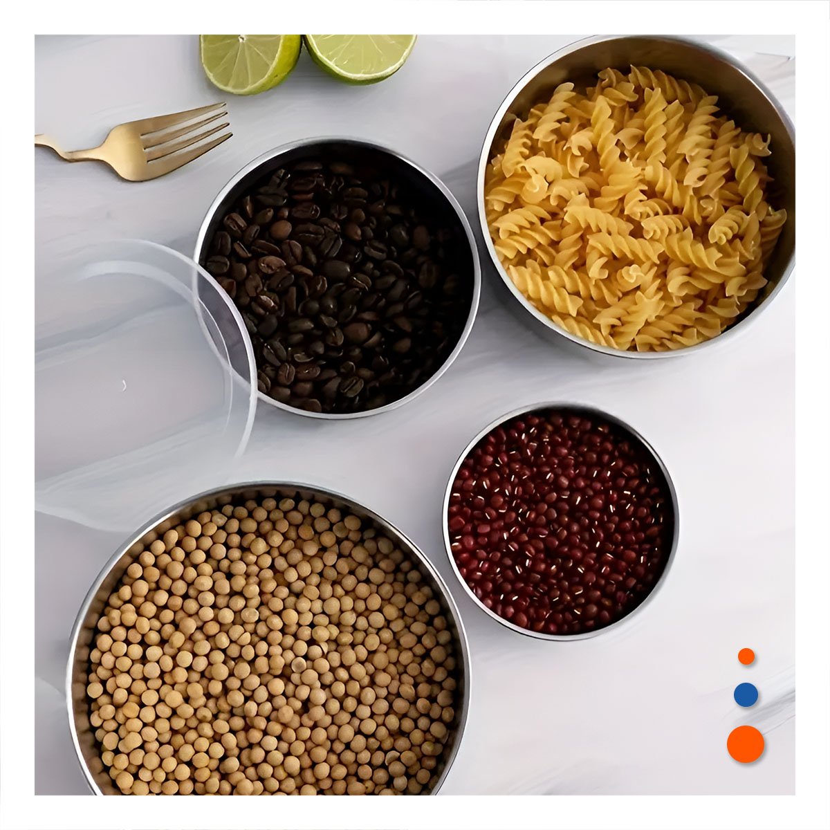 PACK12 ORGANIZADOR DE ACERO CON TAPA DE PLASTICO PARA COCINA YPAPEL REGALO - 3