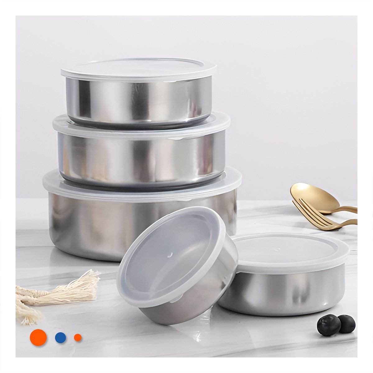 PACK12 ORGANIZADOR DE ACERO CON TAPA DE PLASTICO PARA COCINA YPAPEL REGALO - 5