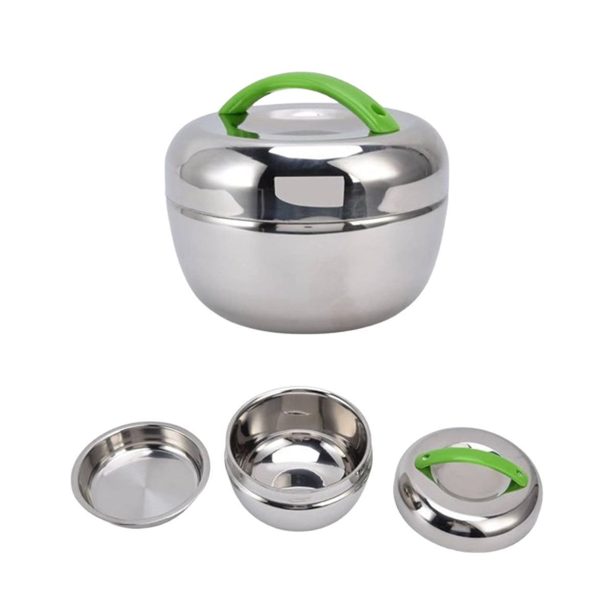VASO CIRCULAR 1L ACERO VERDE Y PLATEADO FUNCIONAL PARA COCINA Y OFICINA YLIGAS REGALO - 3