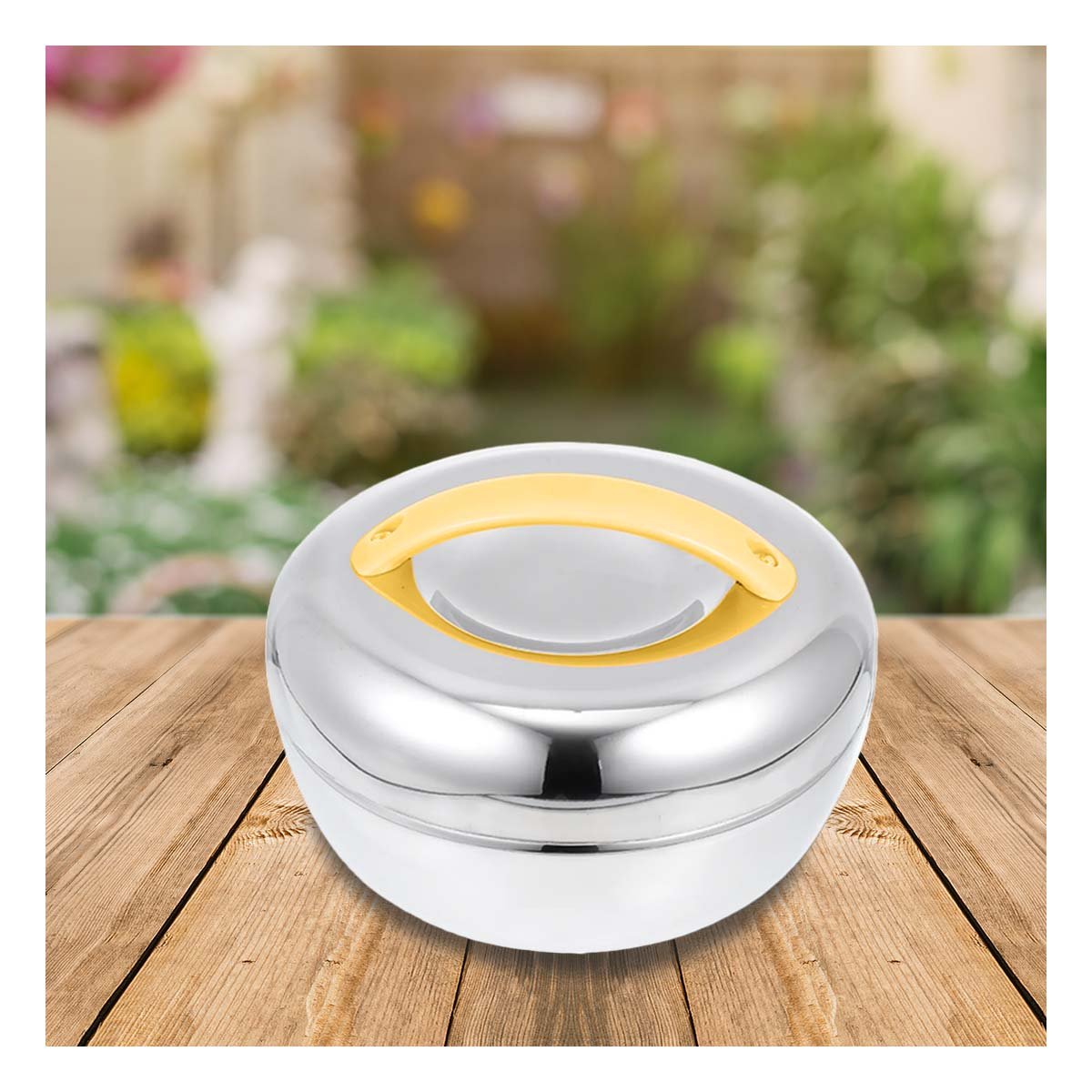 CONTENEDOR TERMO AMARILLO Y PLOMO 1L CIRCULAR PERFECTO PARA TRANSPORTAR COMIDAS AL TRABAJO - 5
