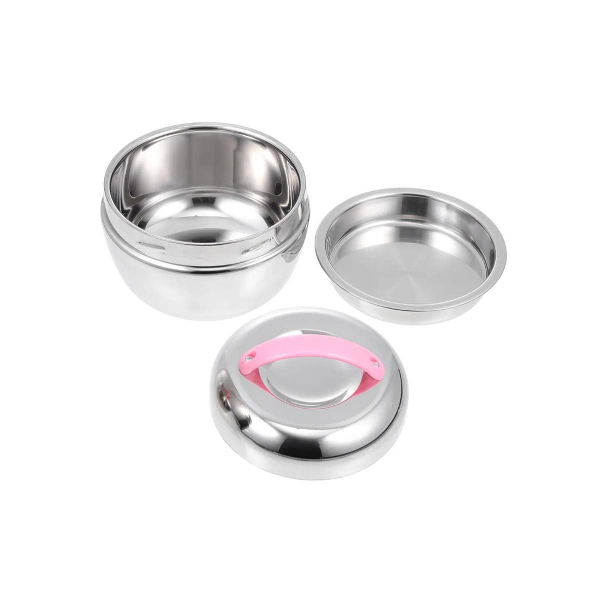 PACK12 RECIPIENTE TERMO ROSA Y PLOMO CIRCULAR CON CIERRE SEGURO PARA COMIDAS YREGALO STICKER - 2