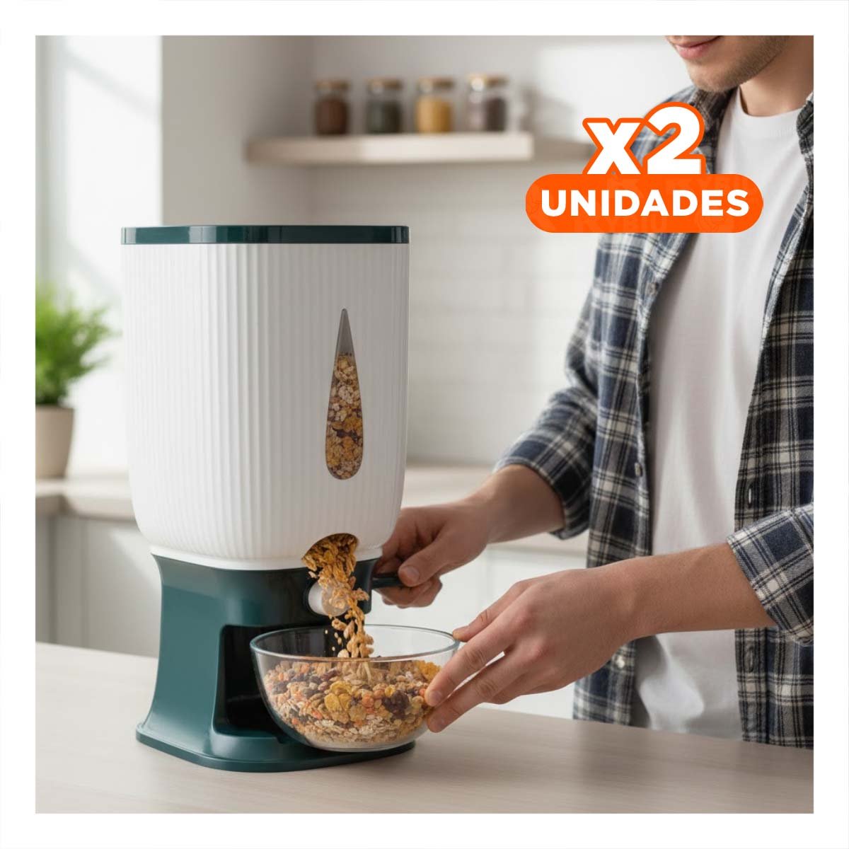 PACK2 DISPENSADOR DE ALIMENTOS SECOS PARA DESPENSA EN CASA YPAPEL REGALO - 1