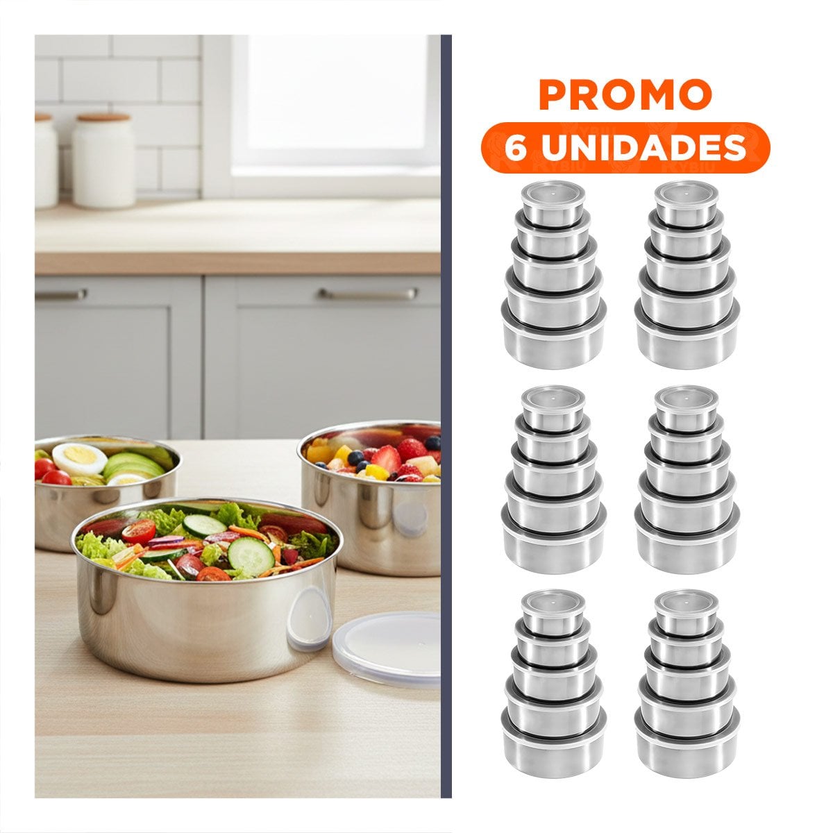 PACK6 CAJA METALICA CON TAPA DE PLASTICO PARA USO DIARIO YREGALO STICKER - 1