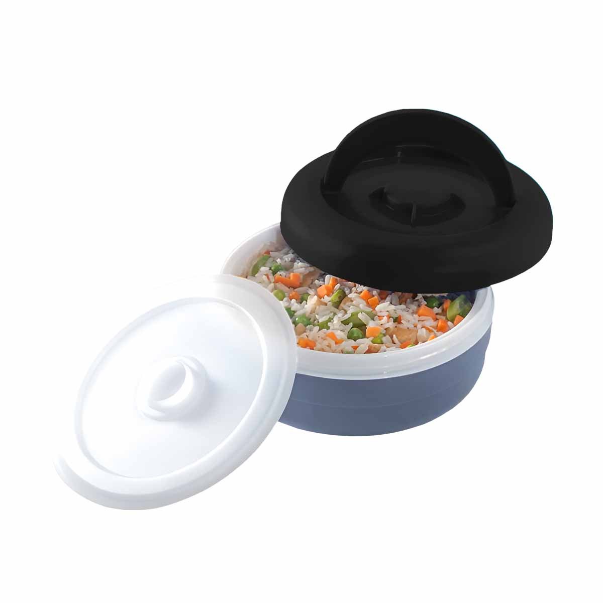 PACK2 ENVASE CIRCULAR NEGRO Y PLOMO 1.25L PARA ACTIVIDADES COTIDIANAS YREGALO STICKER - 2