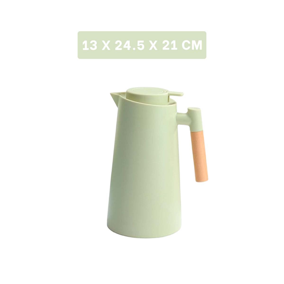 BOTELLA TERMO 1L VERDE CLARO CON MANGO DE MADERA ELEGANTE Y FUNCIONAL PARA HOGAR YPAPEL REGALO - 4