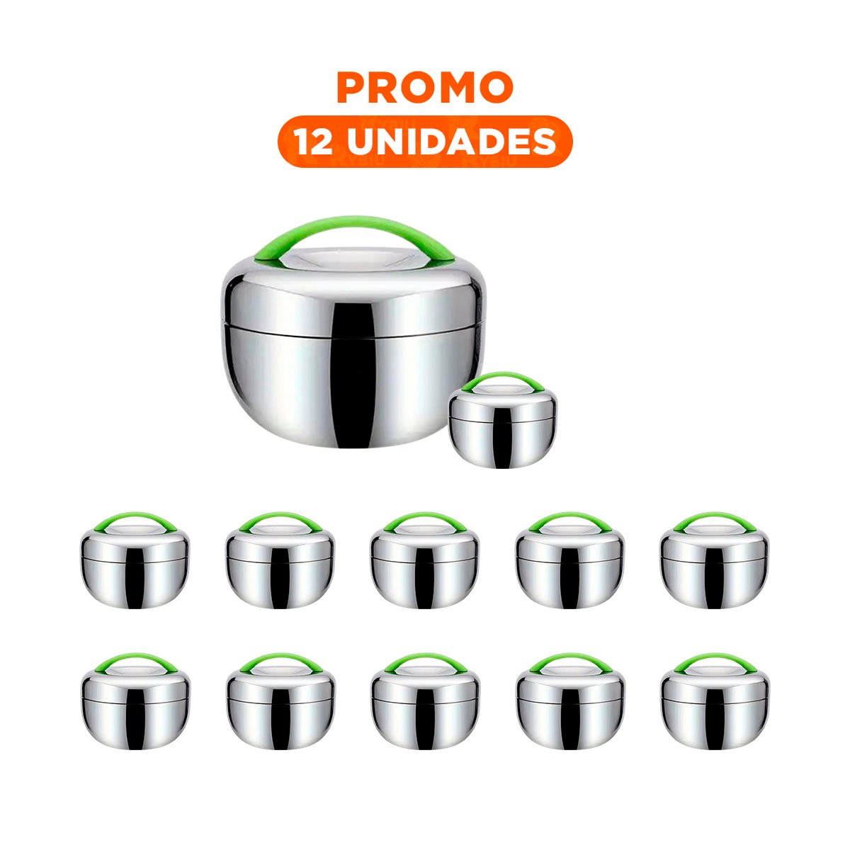 PACK12 CAJA CIRCULAR 1L ACERO VERDE Y PLATEADO PERFECTO PARA COCINA Y OFICINA YREGALO STICKER - 1