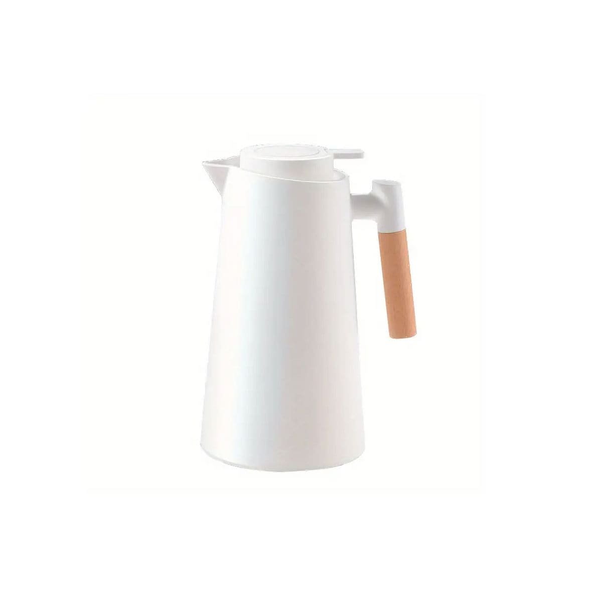 RECIPIENTE TERMO 1L COLOR BLANCO CON MANGO DE MADERA FUNCIONAL PARA CASA YLIGAS REGALO - 5