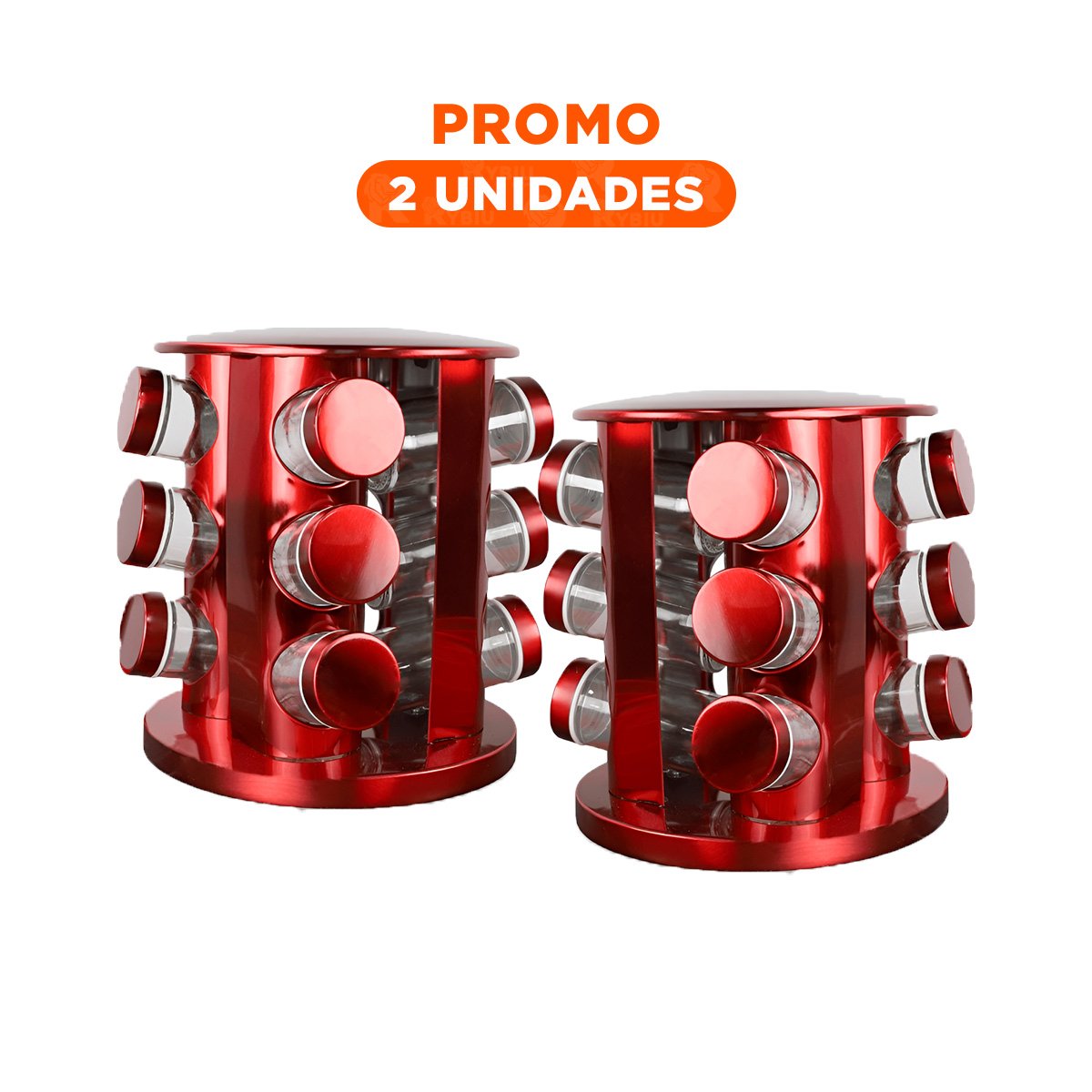 PACK2 SOPORTE GIRATORIO CIRCULAR ROJO CON 12 FRASCOS FACIL DE TRANSPORTAR YREGALO STICKER - 1