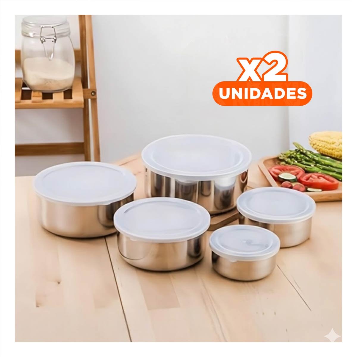 PACK2 SOLUCION DE ACERO CON TAPA DE PLASTICO PARA REFRIGERACION - 1