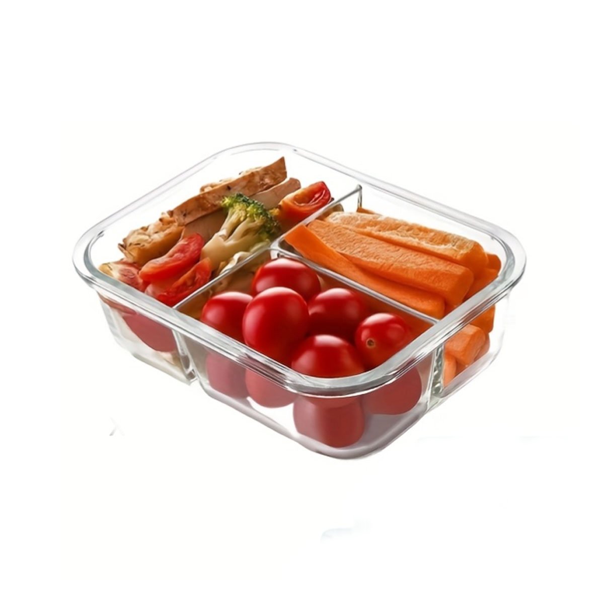RECIPIENTE DE VIDRIO TRANSPARENTE 1040ML CON TAPA AJUSTADA Y DIVISIONES YPOST IT - 5
