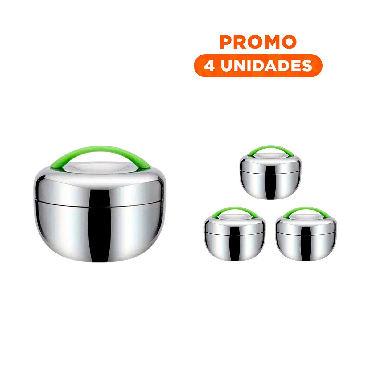 PACK4 TAPER CIRCULAR 1L ACERO VERDE Y PLATEADO DURADERO Y ELEGANTE PARA COCINA YREGALO STICKER - 1