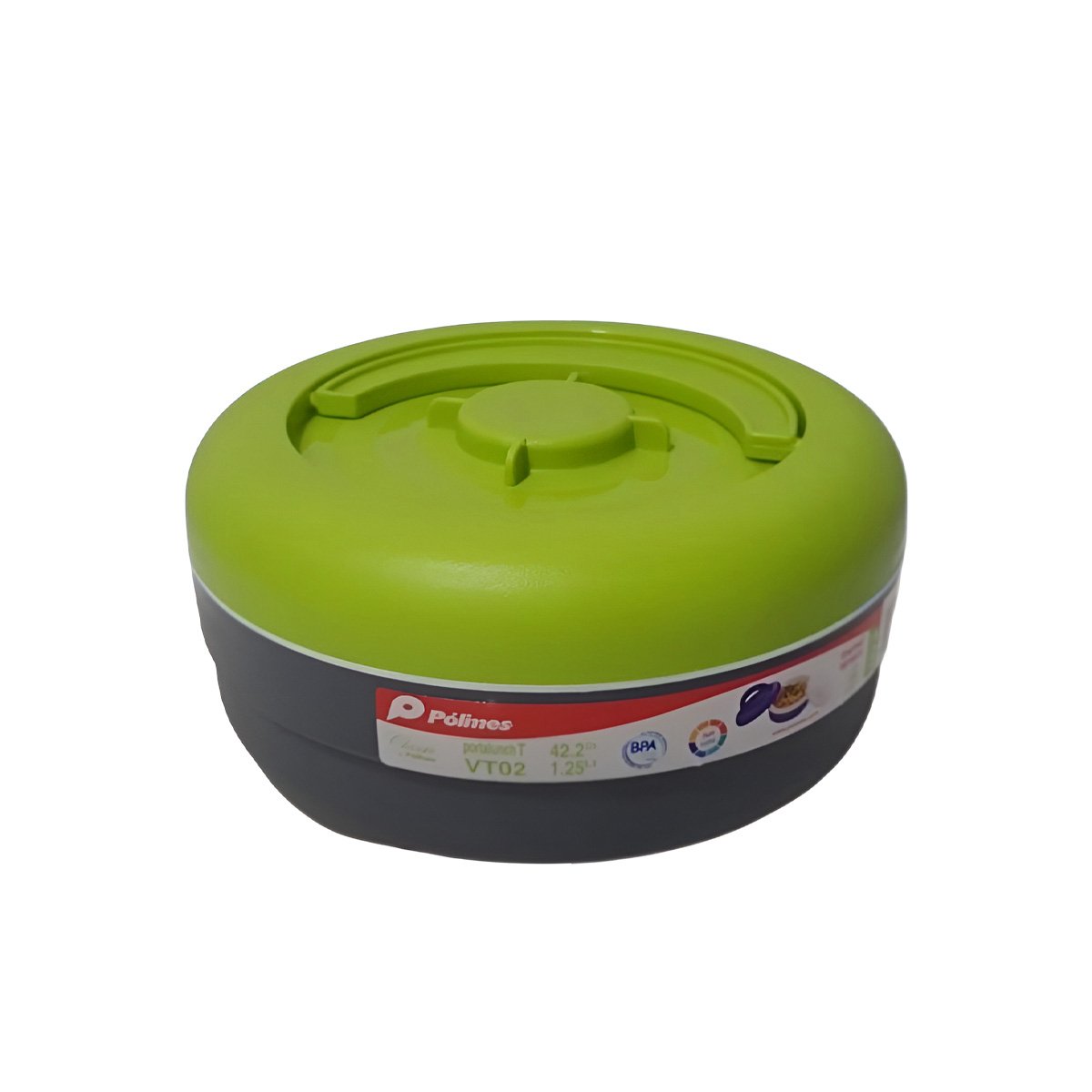PACK6 ENVASE CON SELLADO SEGURO PARA TRANSPORTE 1.25L VERDE CLARO Y PLOMO YREGALO STICKER - 2