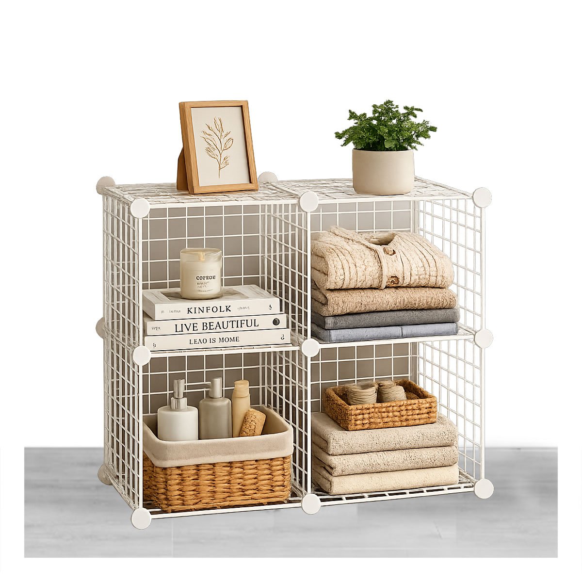 ORGANIZADOR BLANCO DE REJILLAS CONFIGURABLES CON SET COMPLETO DE 16PZS Y+REGALO STICKER - 1