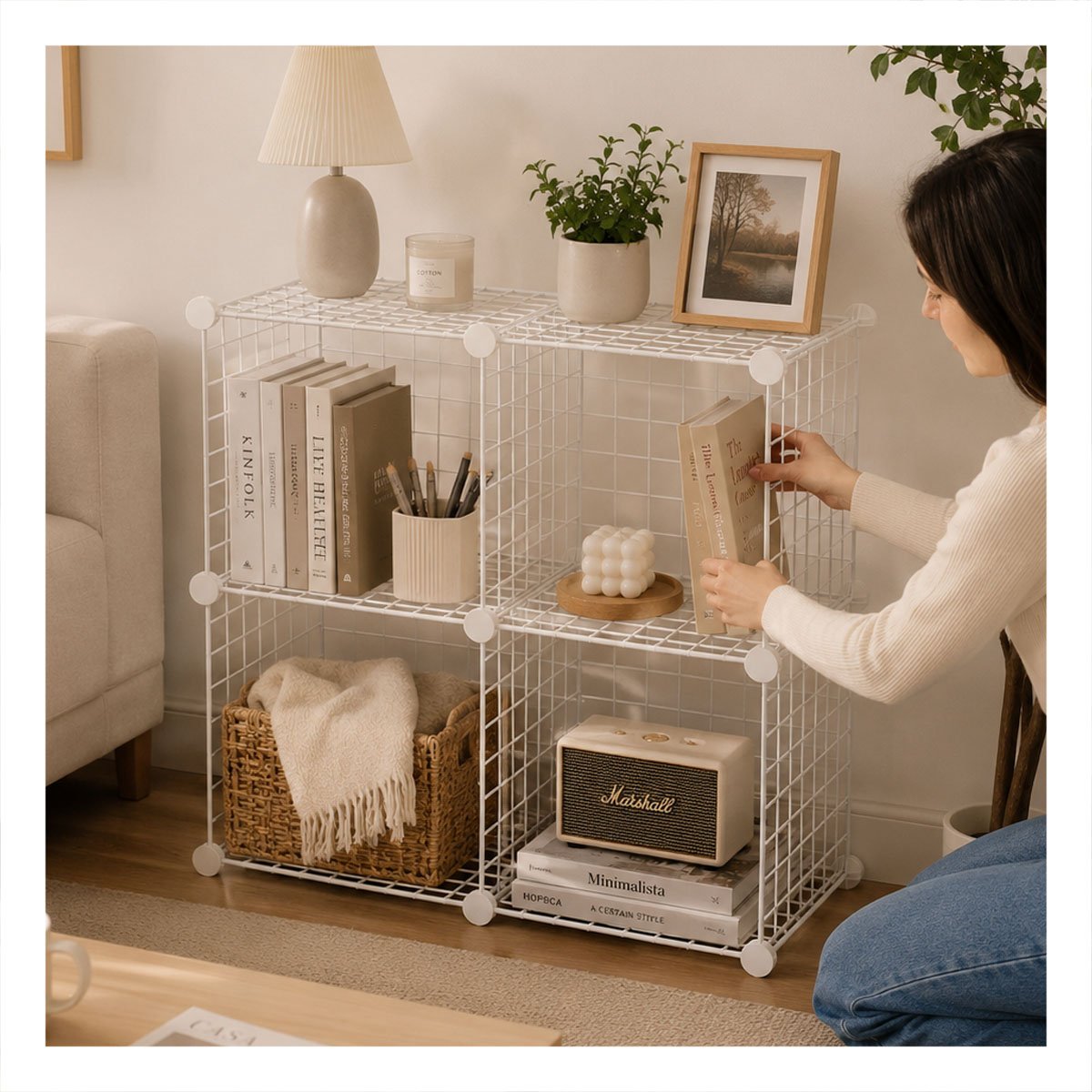 PACK6 ESTRUCTURA BLANCA CON REJILLAS PARA ESPACIOS PERSONALIZADOS 16PZS Y+PAPEL REGALO - 2