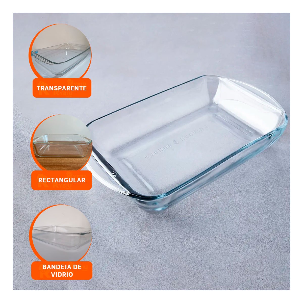 BASE RECTANGULAR DE VIDRIO 40X24X72 CM TRANSPARENTE PARA COCINA MODERNA YPOST IT - 3