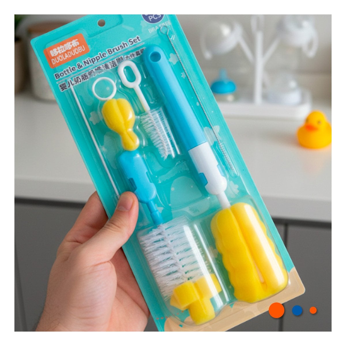PACK12 ARTICULO CON BASE QUE ORGANIZA ACCESORIOS EN CASA 6PZS BASE CELESTE - 5