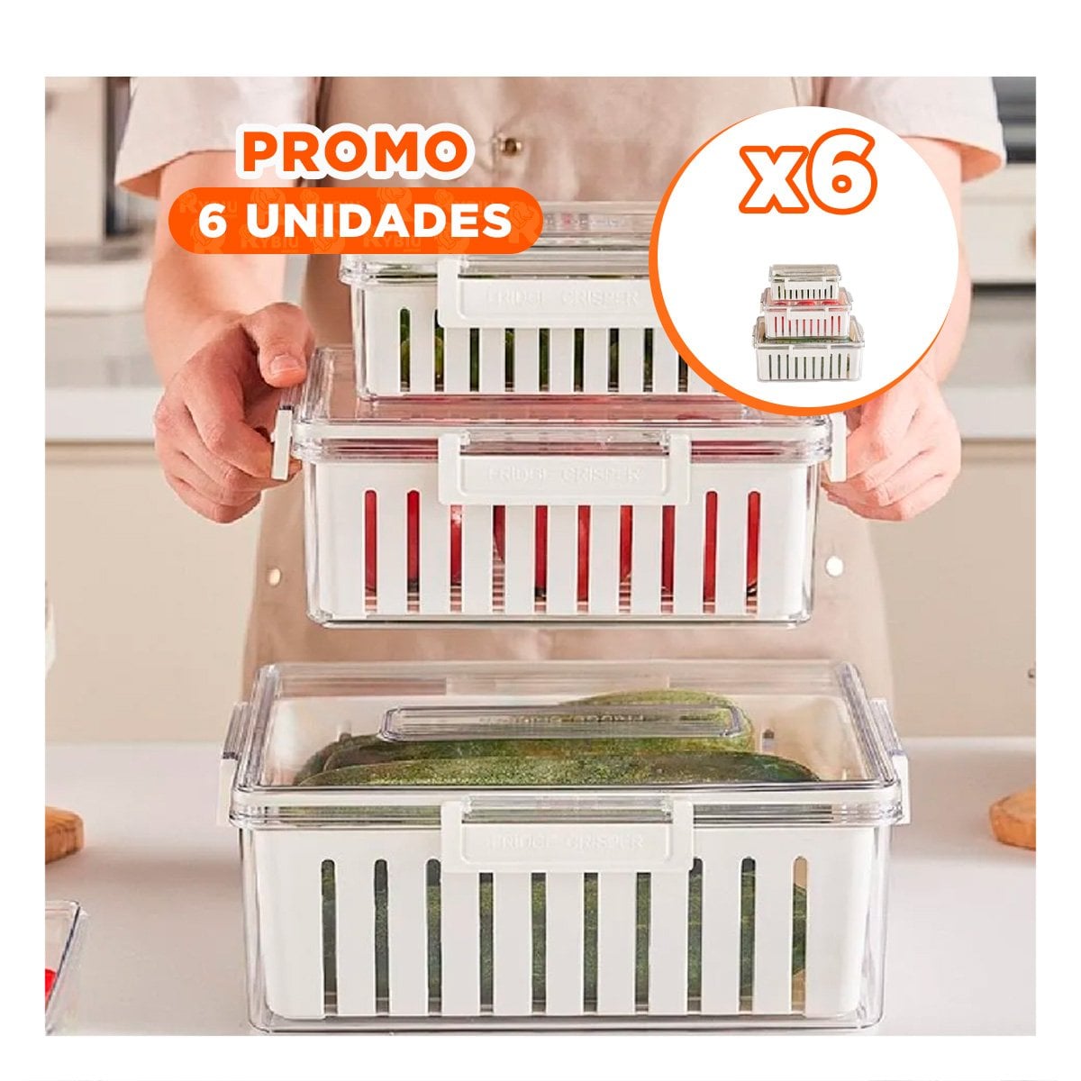 PACK6 PAQUETE 3 CON TAPAS PARA MANTENER FRESCURA 700 ML 1700 ML 3300 ML YPAPEL REGALO - 1