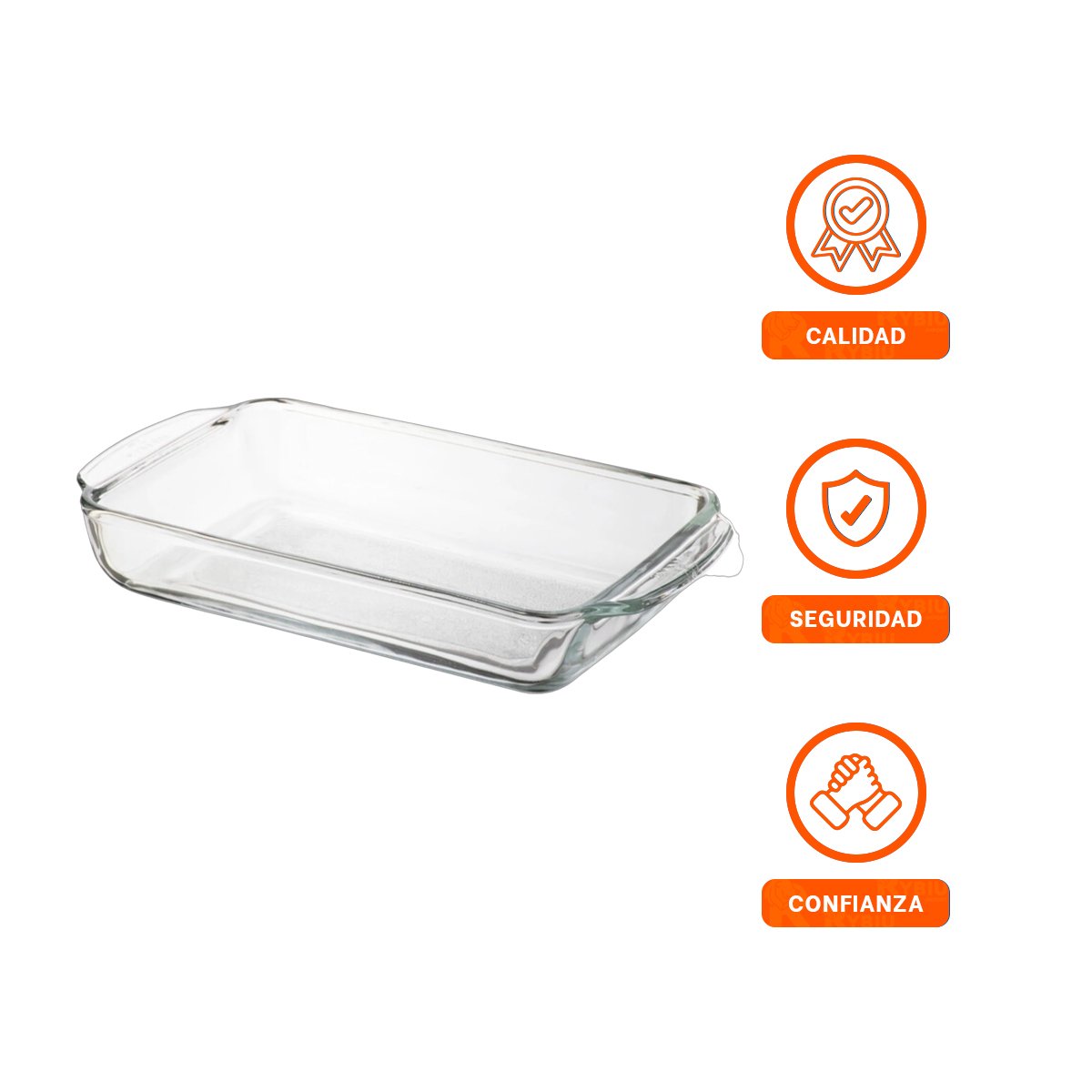 FUENTE RECTANGULAR DE VIDRIO 40X24X72 CM TRANSPARENTE PARA COCINA Y MESA YPAPEL REGALO - 5