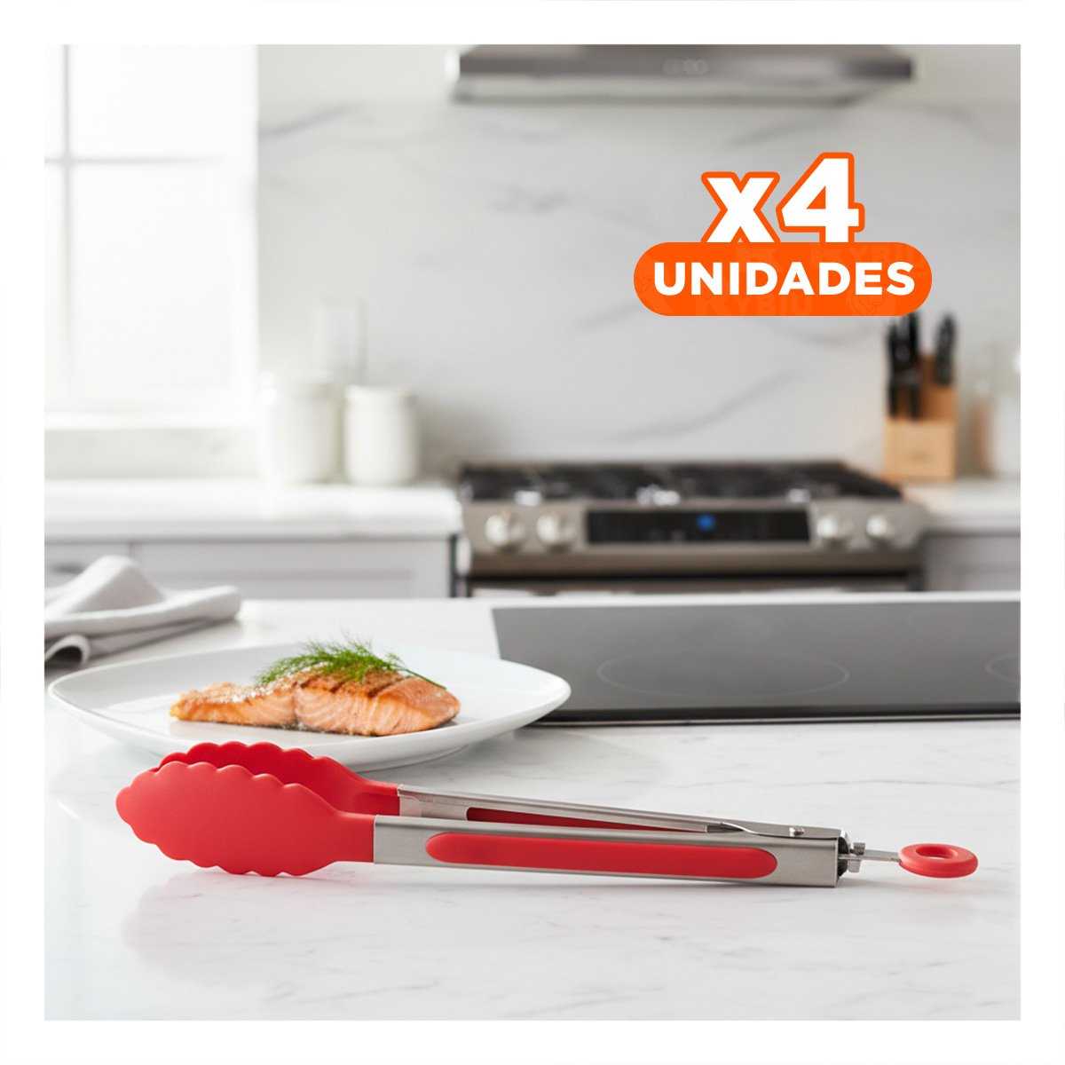 PACK4 PRENSA DE COCINA 21CM EN ROJO PARA HOGAR USO DIARIO PRACTICO YPAPEL REGALO - 1