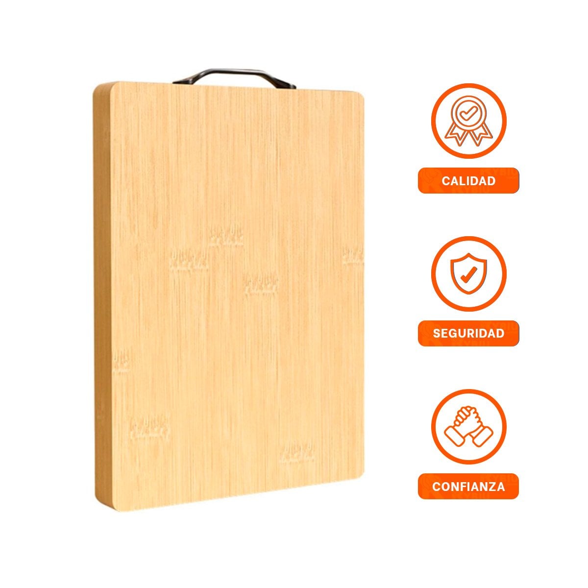 BASE DE CORTE CON MANGO MOSTAZA 35X27X2CM PARA COCINA HOGAR DIARIO YPAPEL REGALO - 5
