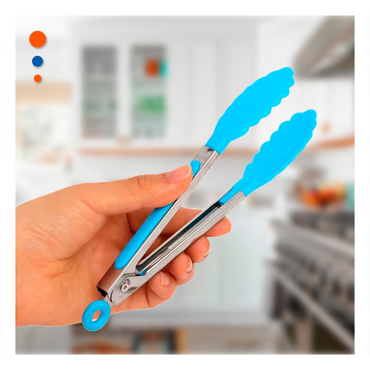 PACK6 SUJECION DE COCINA 21CM CELESTE PRACTICA PARA MANIPULAR ALIMENTOS YREGALO STICKER - 3