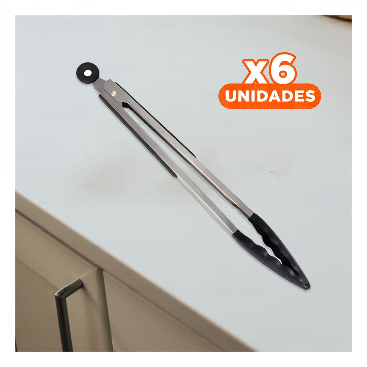 PACK6 DISPOSITIVO MULTIUSO DE COCINA 21CM EN COLOR NEGRO RESISTENTE - 1