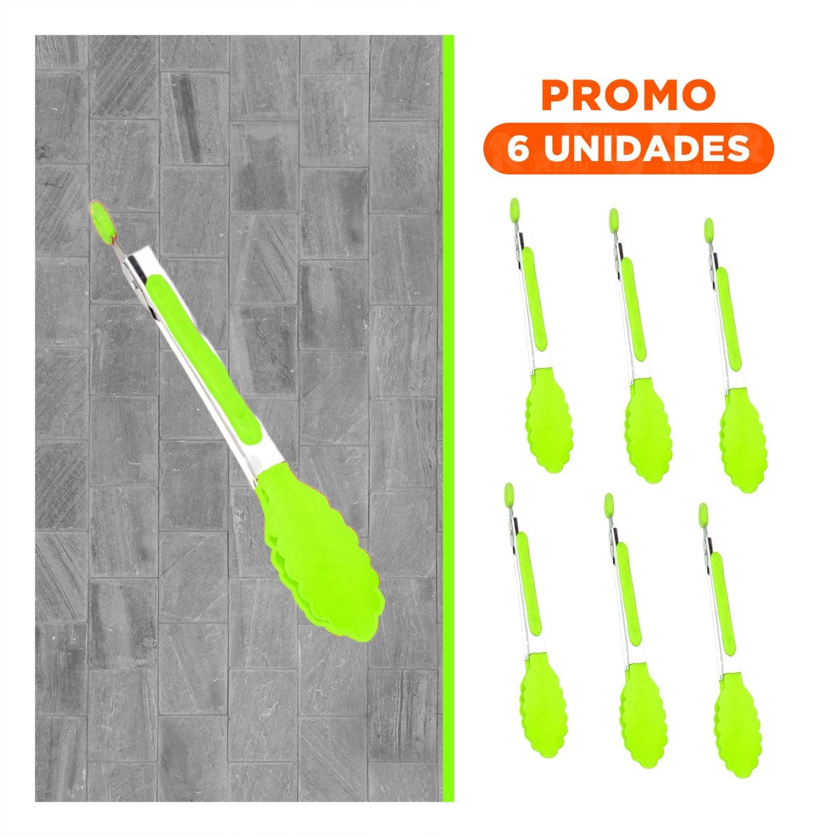 PACK6 PRENSA DE COCINA 21CM EN VERDE LIMON PARA USO DIARIO YREGALO STICKER - 1