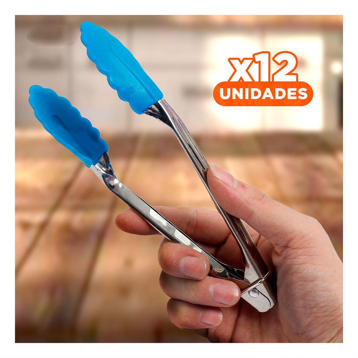 PACK12 ALICATE MULTIUSO 21CM CELESTE PARA HOGAR DURADERO DE ALTA CALIDAD YPAPEL REGALO - 1
