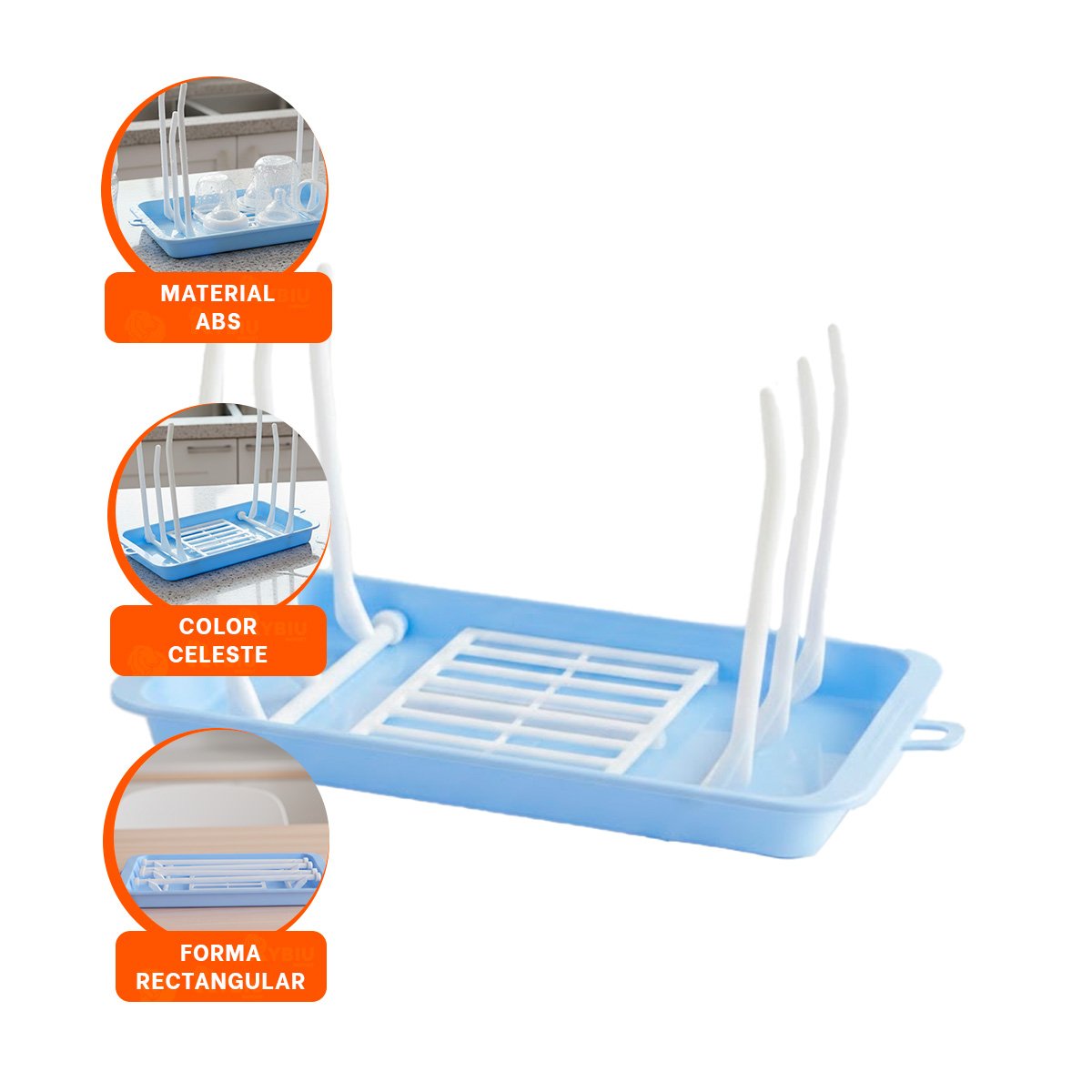 ESCURRIDOR PARA ORGANIZAR BIBERONES Y FACILITAR SECADO RAPIDO CELESTE YPAPEL REGALO - 5