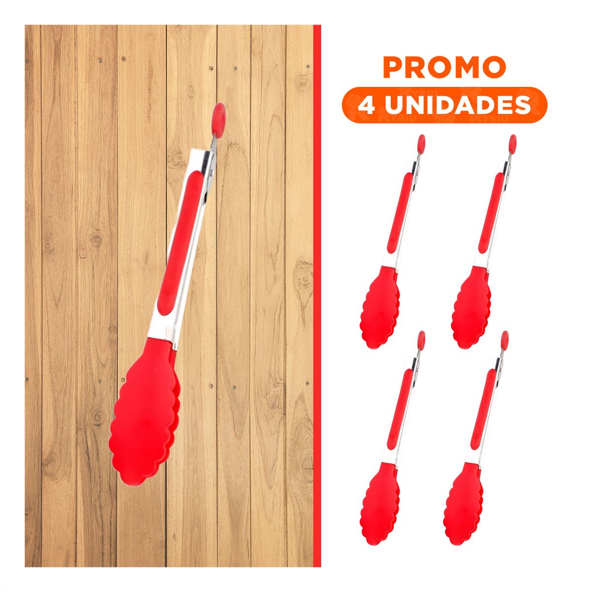 PACK4 SUJETA DE COCINA 21CM EN ROJO PARA HOGAR USO DIARIO PRACTICO - 1