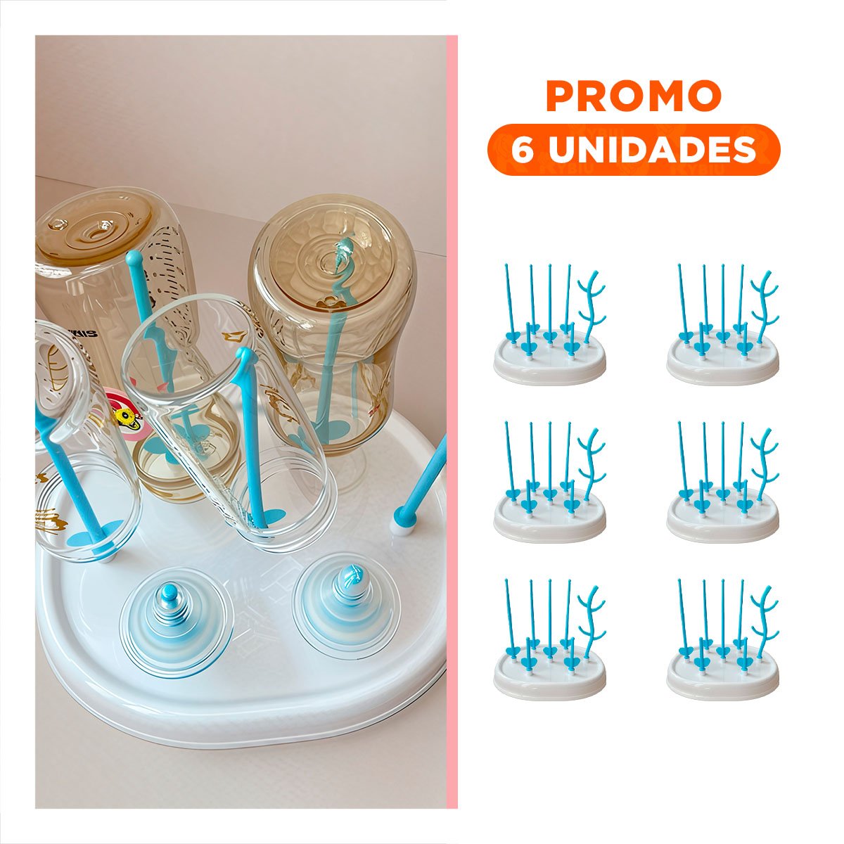 PACK6 BASE SECADORA QUE EVITA DERRAMES Y MANTIENE TODO LIMPIO BLANCO Y CELESTE YREGALO STICKER - 1