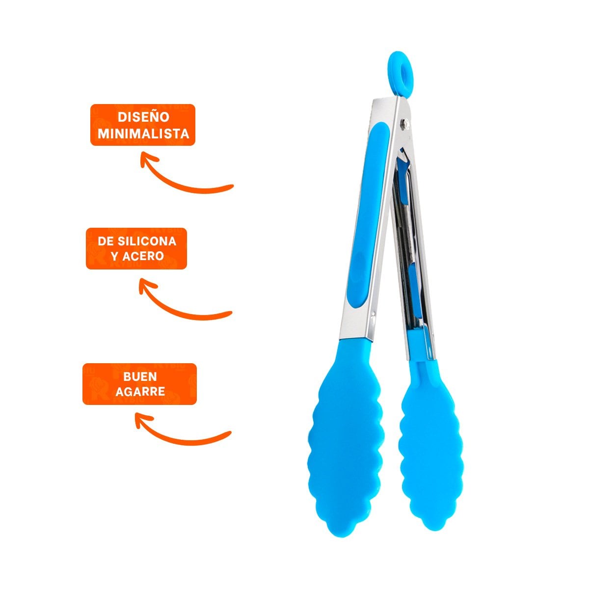 TENAZA MULTIUSO 21CM CELESTE PARA COCINA Y HOGAR PRACTICA Y RESISTENTE YPOST IT - 5