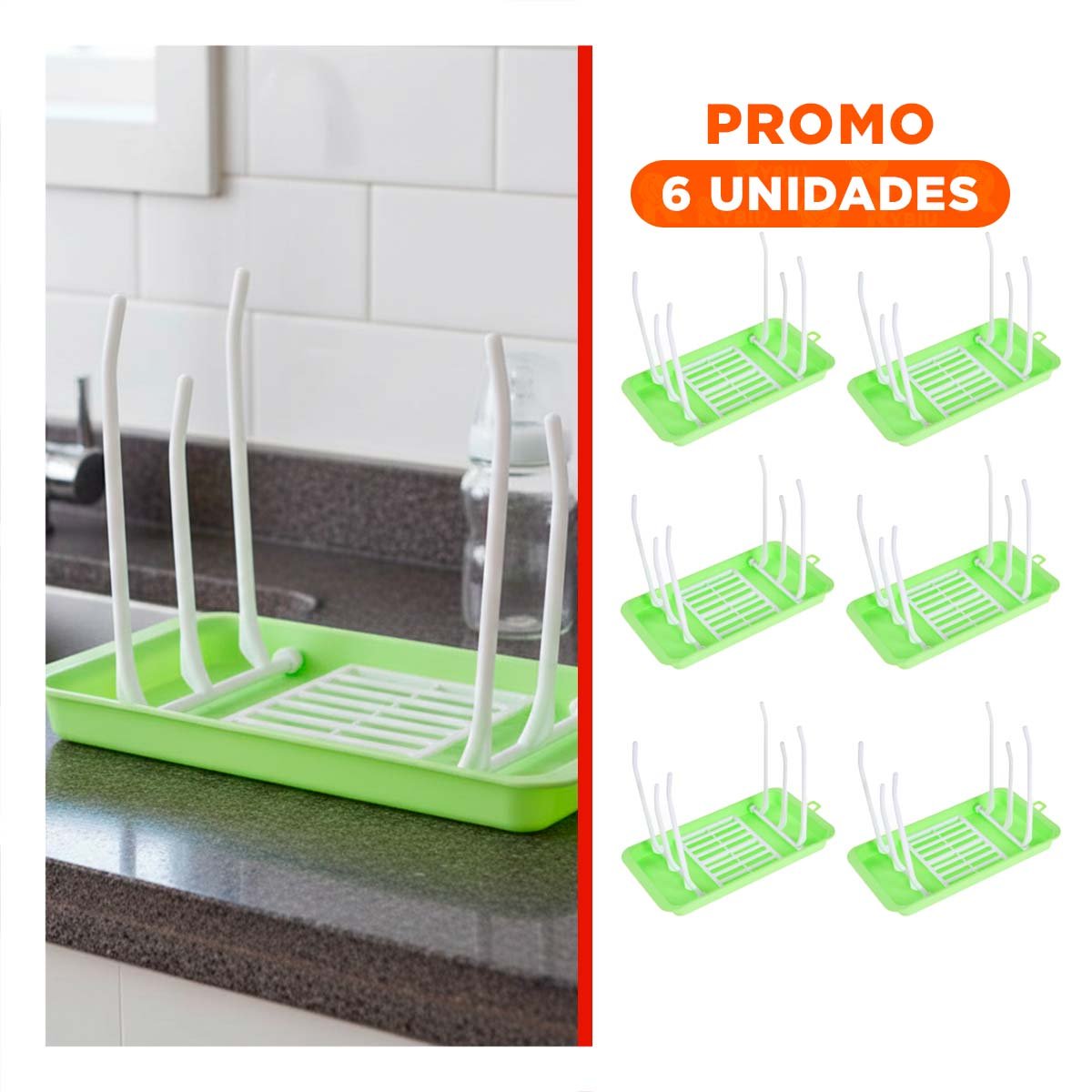 PACK6 REJILLA QUE OPTIMIZA ESPACIO Y FACILITA LIMPIEZA VERDE YREGALO STICKER - 1
