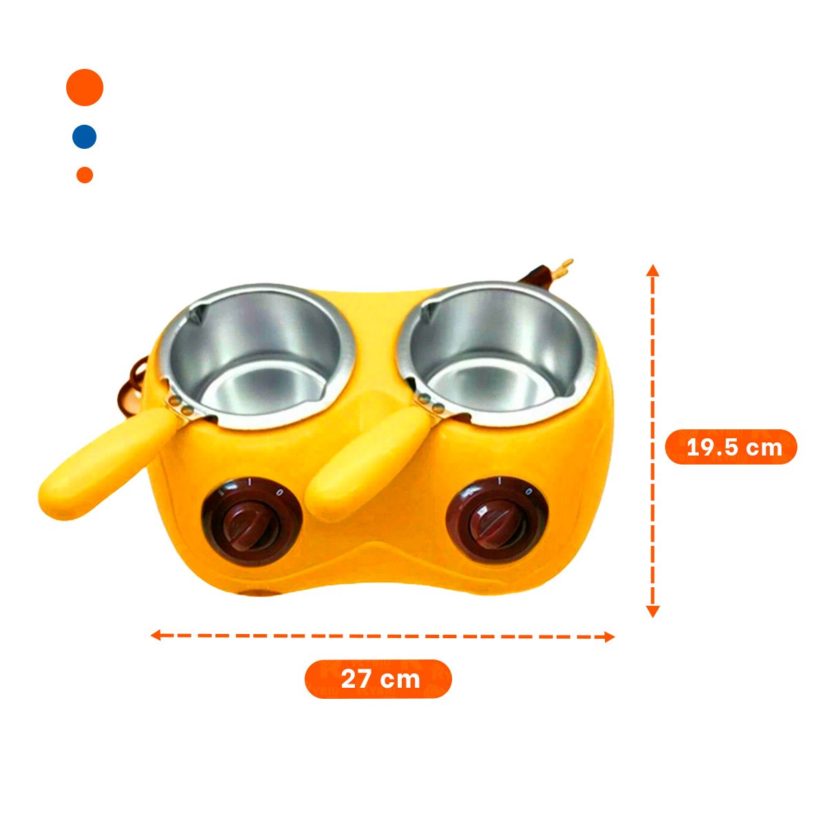 CACEROLA CHOCOLATERA DOBLE CON ACCESORIOS AMARILLO PARA HOGAR COCINA - 4