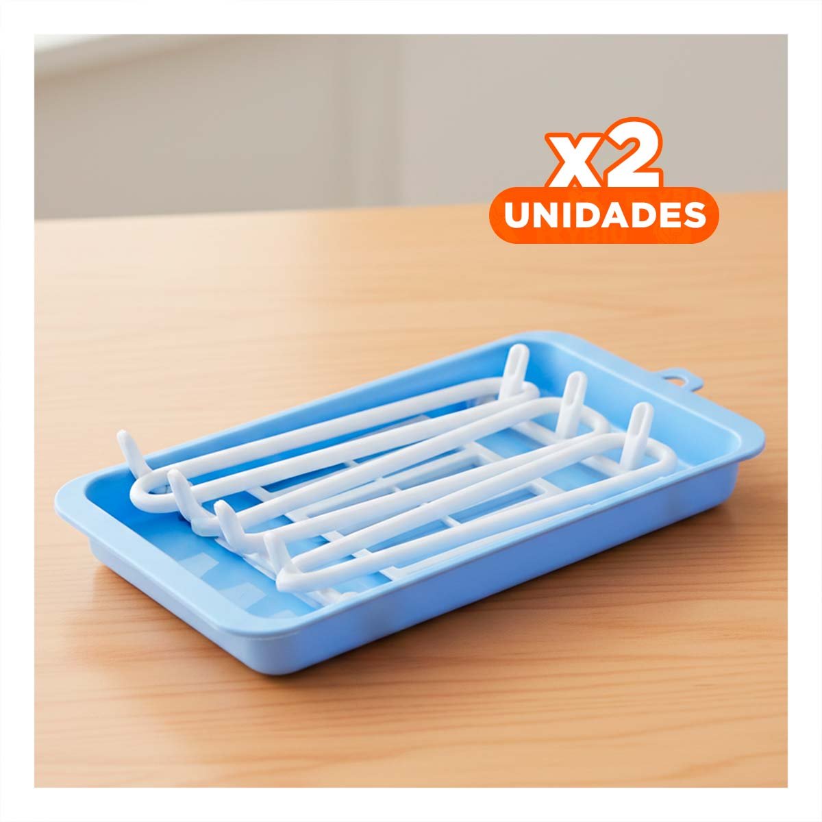 PACK2 REJILLA QUE FACILITA SECADO UNIFORME DE BIBERONES Y VASOS CELESTE - 1