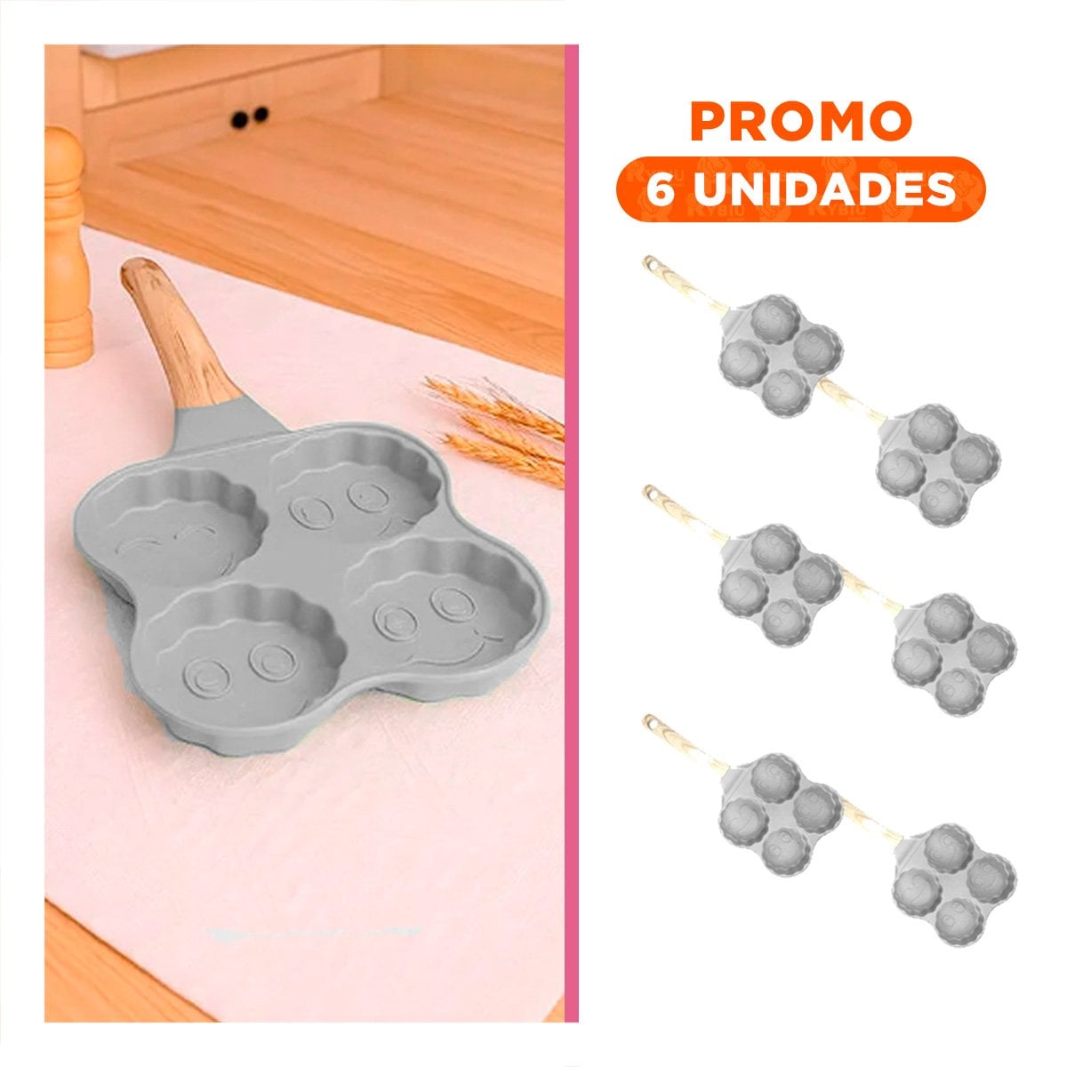 PACK6 ARTICULO COMPACTO PARA PREPARACIONES RAPIDAS Y HUEVOS BEIGE YREGALO STICKER - 1