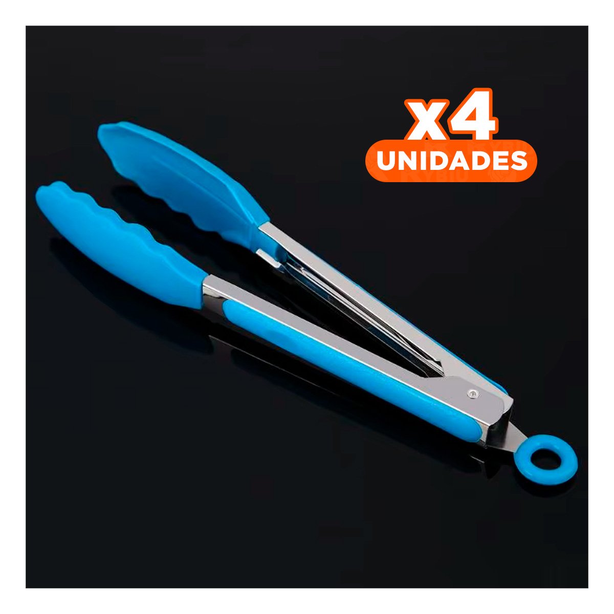 PACK4 PINZA DE COCINA 21CM CELESTE DURADERA PARA COCINA MODERNA YPAPEL REGALO - 1