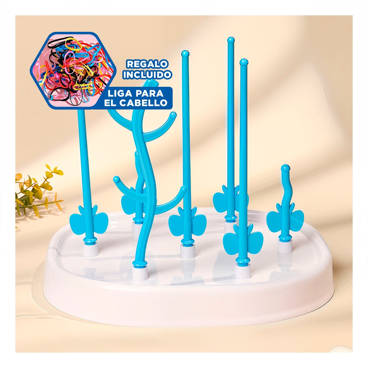 ESCURRIDOR QUE MANTIENE TODO ORDENADO Y LISTO PARA USO BLANCO Y CELESTE YLIGAS REGALO - 2