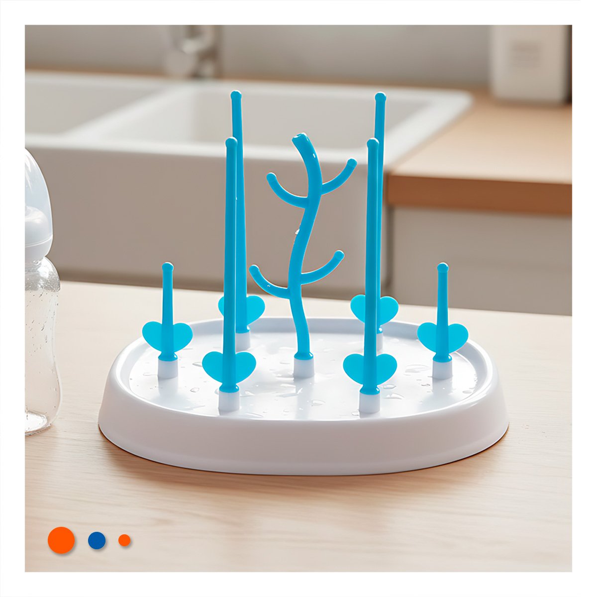 ESCURRIDOR QUE MANTIENE TODO ORDENADO Y LISTO PARA USO BLANCO Y CELESTE YLIGAS REGALO - 3