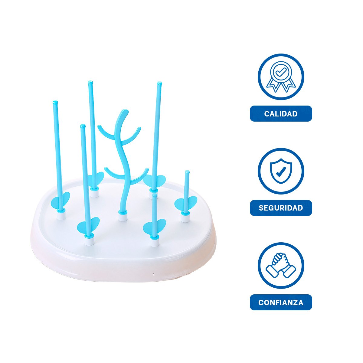 ESCURRIDOR QUE MANTIENE TODO ORDENADO Y LISTO PARA USO BLANCO Y CELESTE YLIGAS REGALO - 5