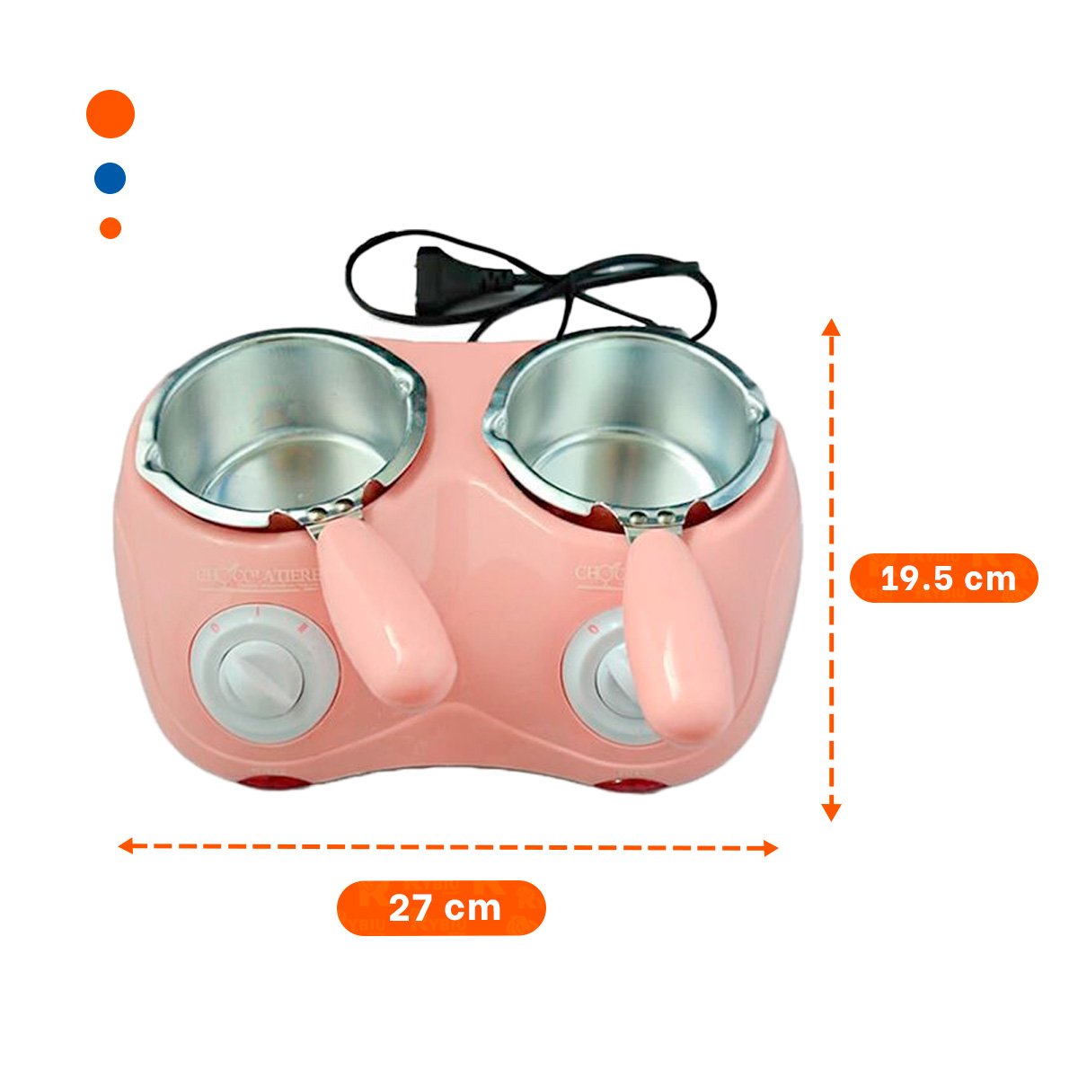 PACK4 CACEROLA PARA CHOCOLATE CALIENTE DOBLE CON ACCESORIOS EN ROSADO YREGALO STICKER - 4