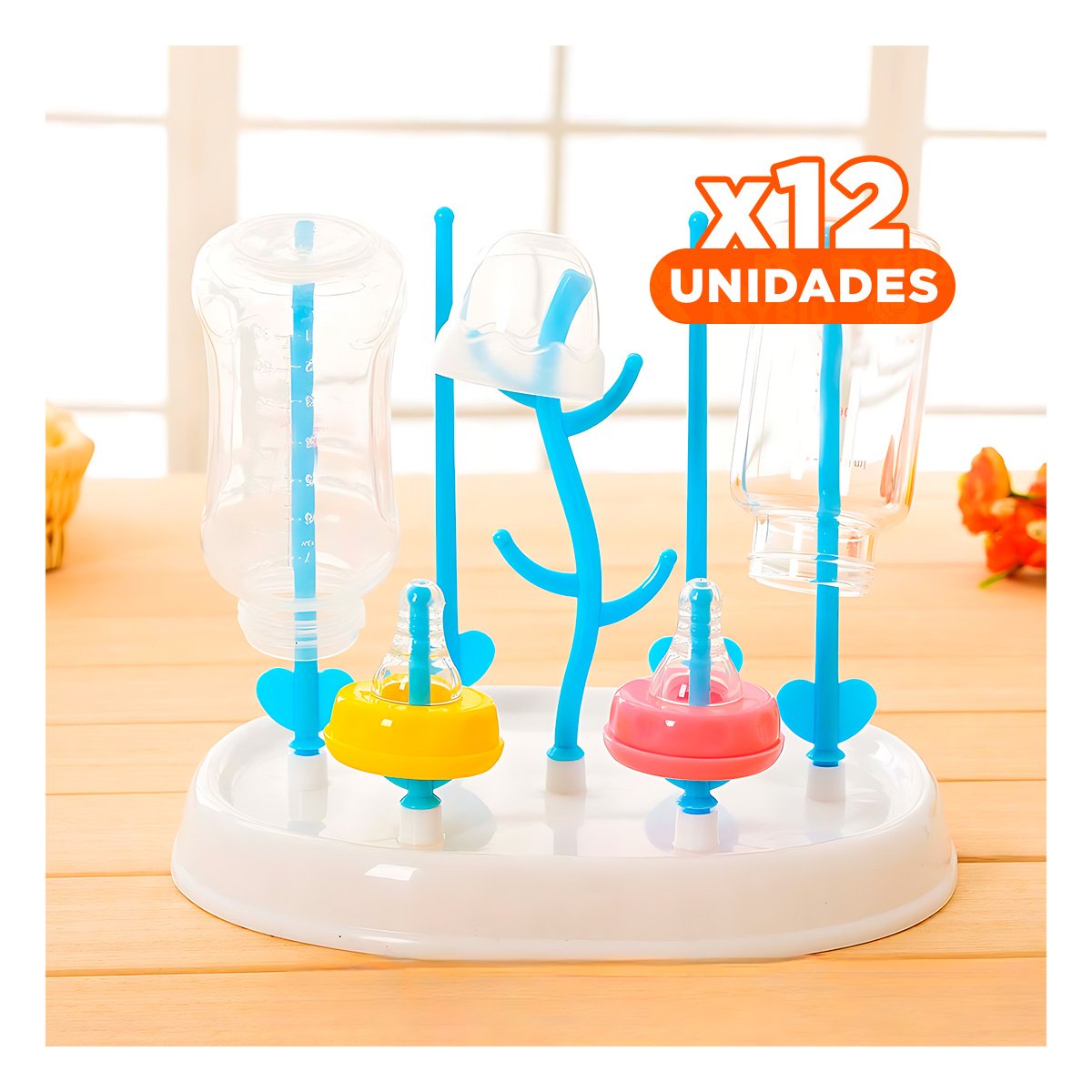 PACK12 CONTENEDOR CON COMPARTIMENTOS ESPECIALES BLANCO Y CELESTE YREGALO STICKER - 1