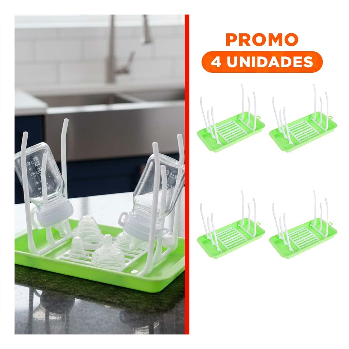PACK4 ORGANIZADOR PARA USO DIARIO Y SECADO RAPIDO VERDE - 1